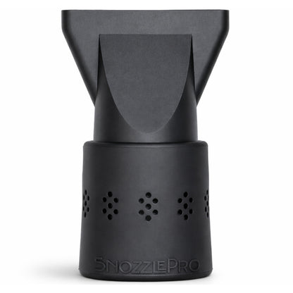 SnozzlePro universal hair dryer attachment set with silicone adapter and concentrator nozzle assembled together.